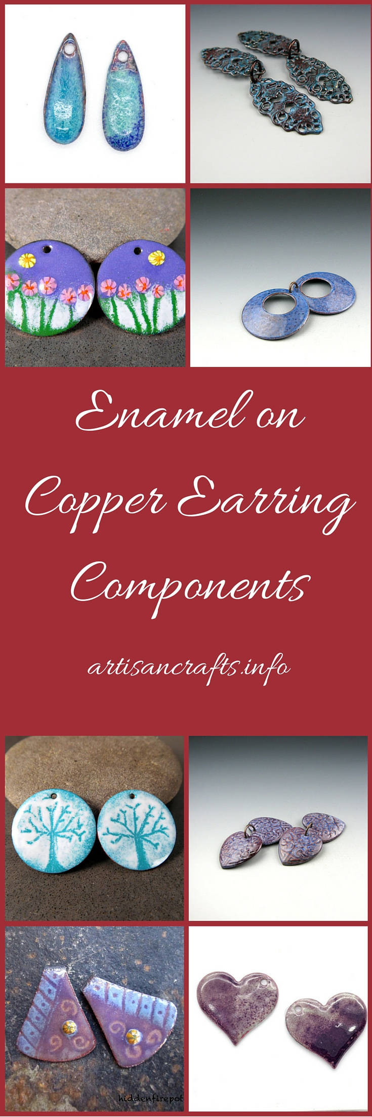 Enamel on Copper Earring Components