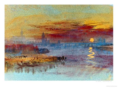 Sunset on Rouen by J M W Turner